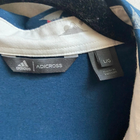 Adidas Adicross Stretch Woven Button Down Shirt - Mount Fuji All Over Print Sz L - Picture 6 of 9